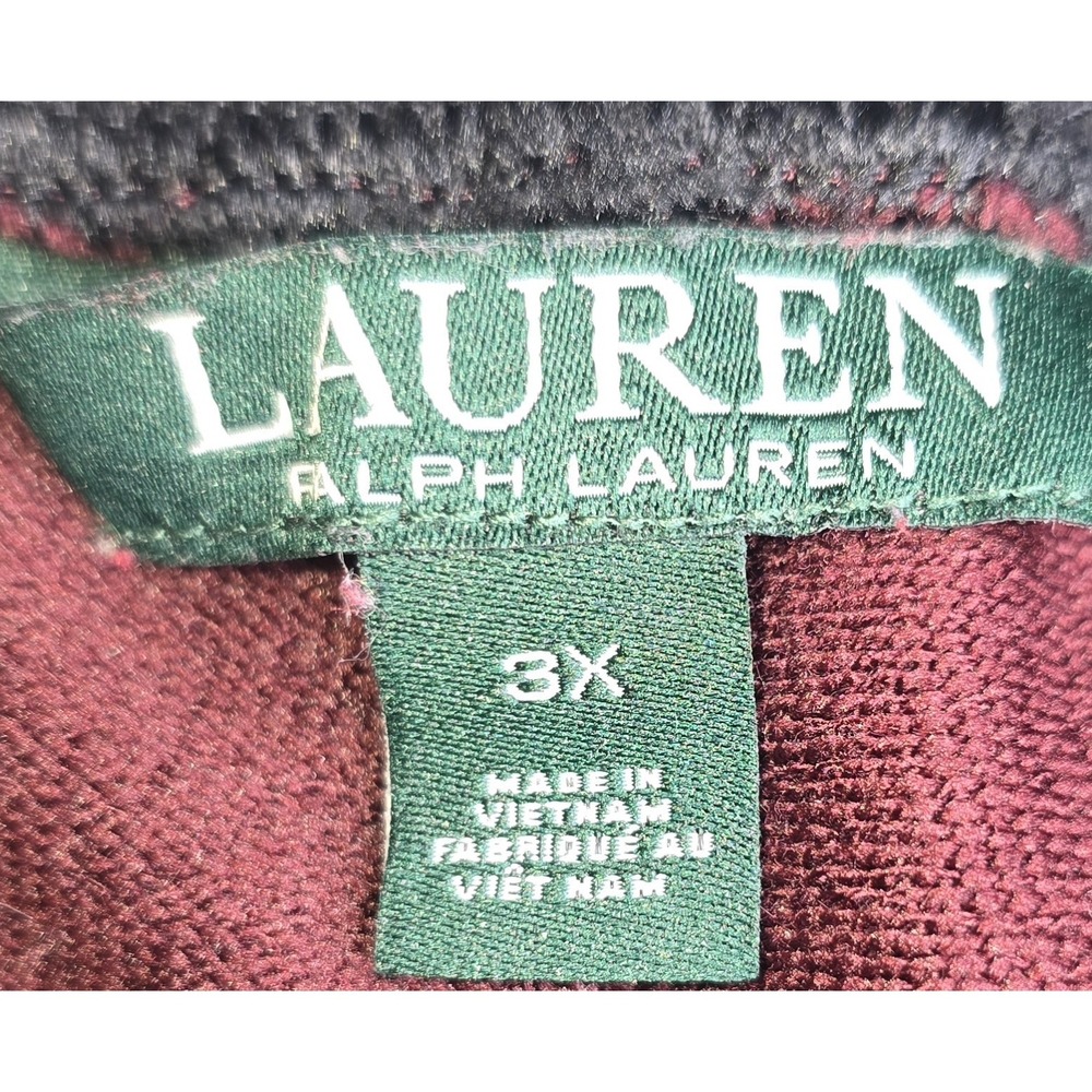 LAUREN‎ RALPH LAUREN Women's 3X Burgandy Joggers Faux Leather Trim -2392 - Picture 5 of 11